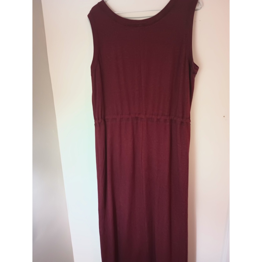 Carol Anderson Sleeveless Maxi Dress – Burgundy – Drawstring Waist – No Size Tag - Picture 4 of 5